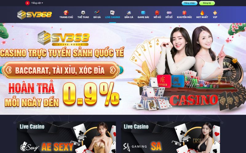 Trải nghiệm đỉnh cao với Casino trực tuyến tại SV368